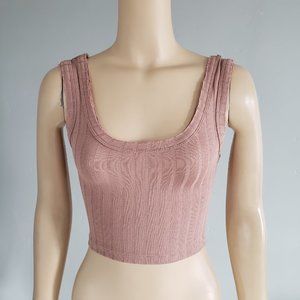 Forever 21 Kikiriki taupe knit sleeveless crop top